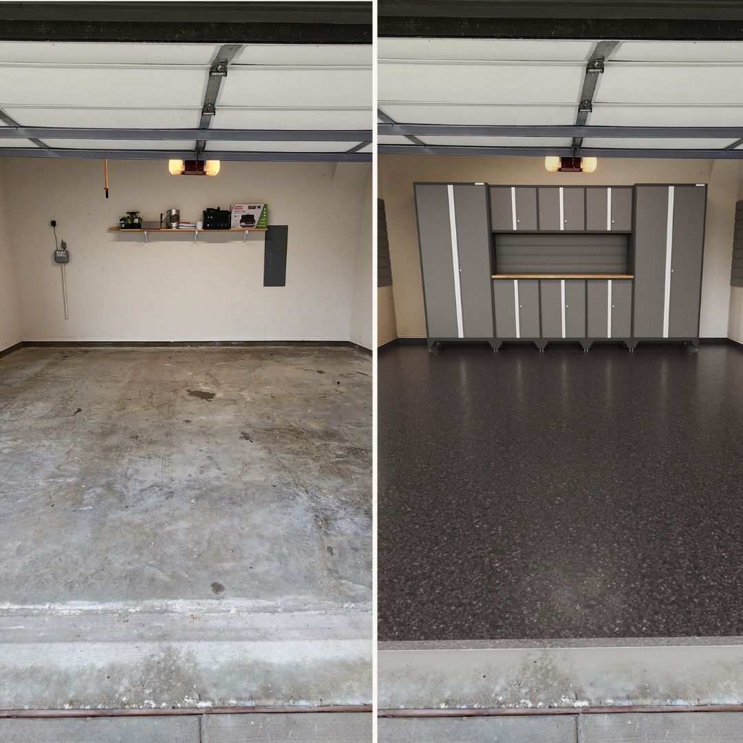 garage floor coating before and after with polyaspartic by mygaragefloors 1