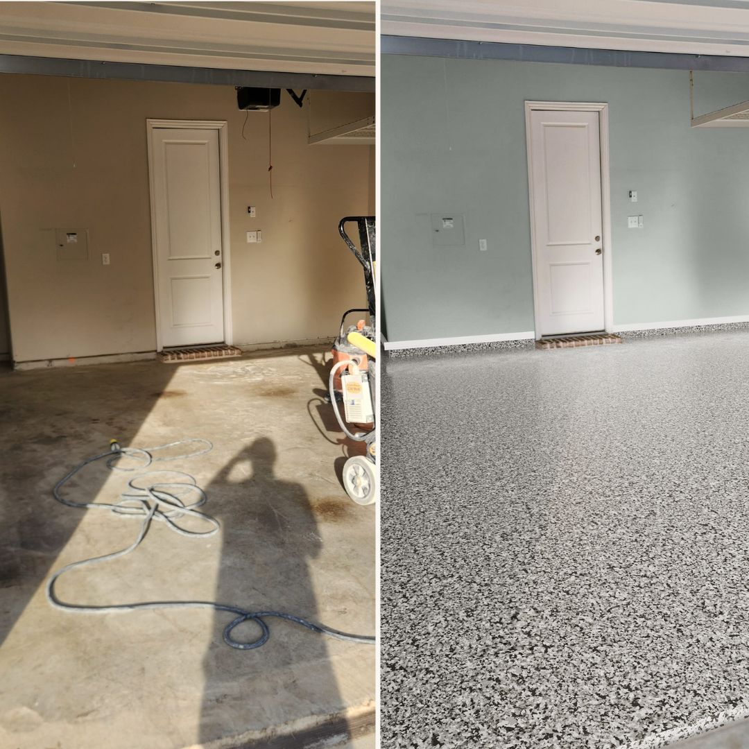 garage floor coating before and after with polyaspartic by mygaragefloors 2