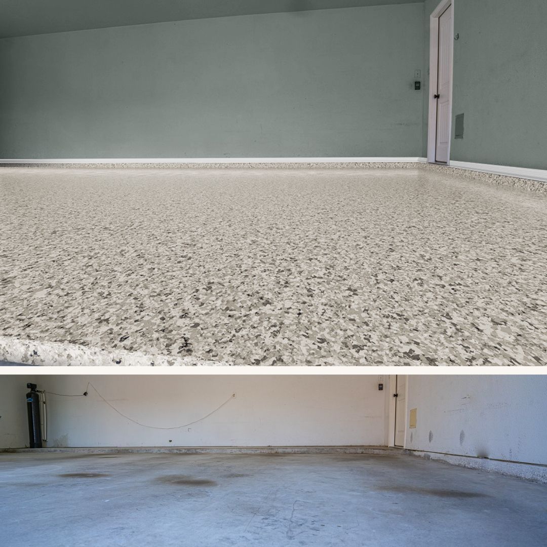 garage floor coating before and after with polyaspartic by mygaragefloors 7