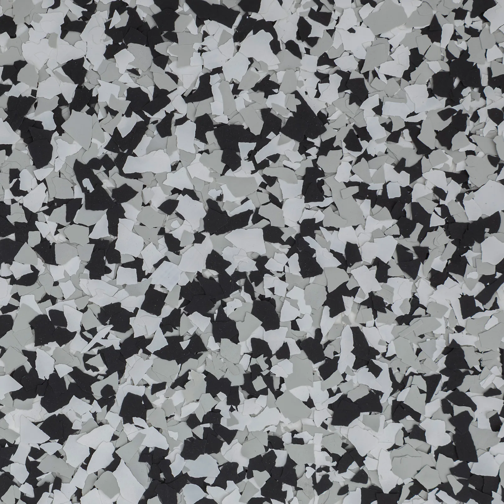 The Domino flake blend in black, white and gray, shown full frame